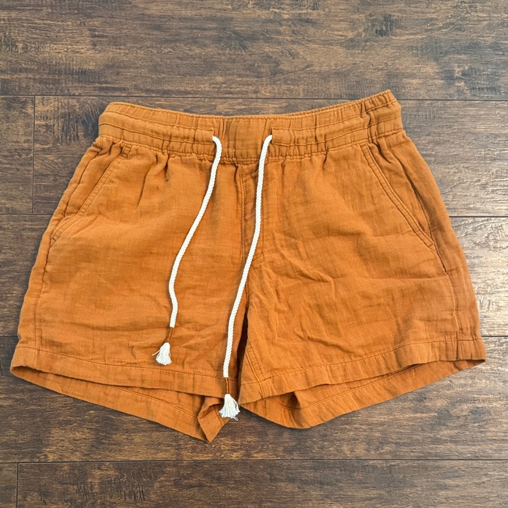Old Navy Rust Orange Drawstring Linen-Blend Women's Shorts